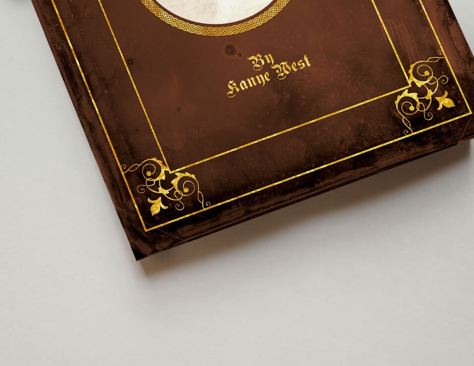 Kanye West close up book book