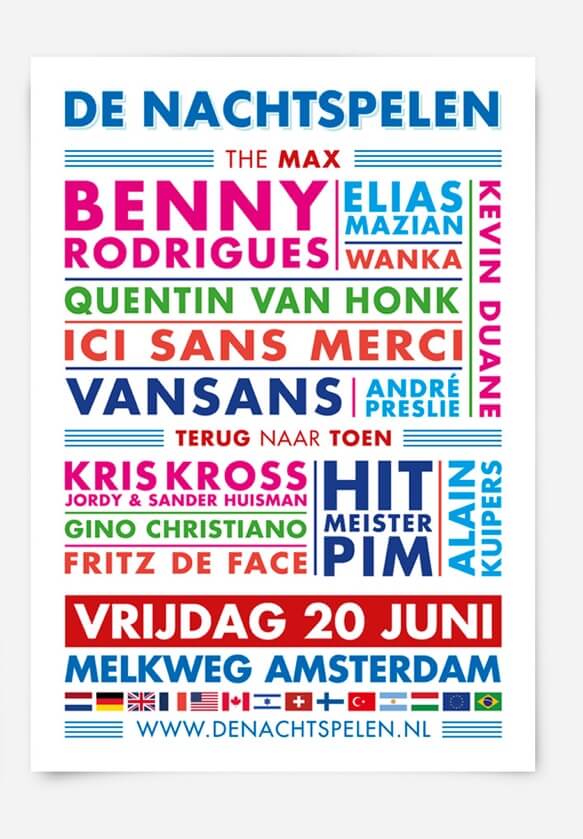 Nachtspelen flyer back poster
